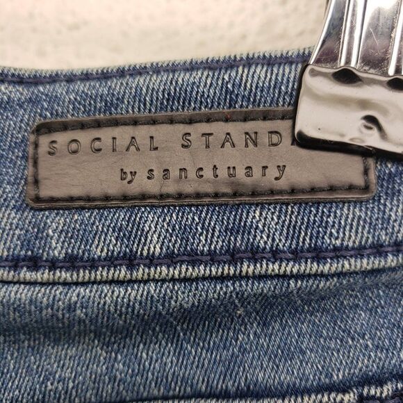 Sanctuary Social Standard Sz 12 Raw Hem Highrise Straight Cropped Jeans - Picture 5 of 8